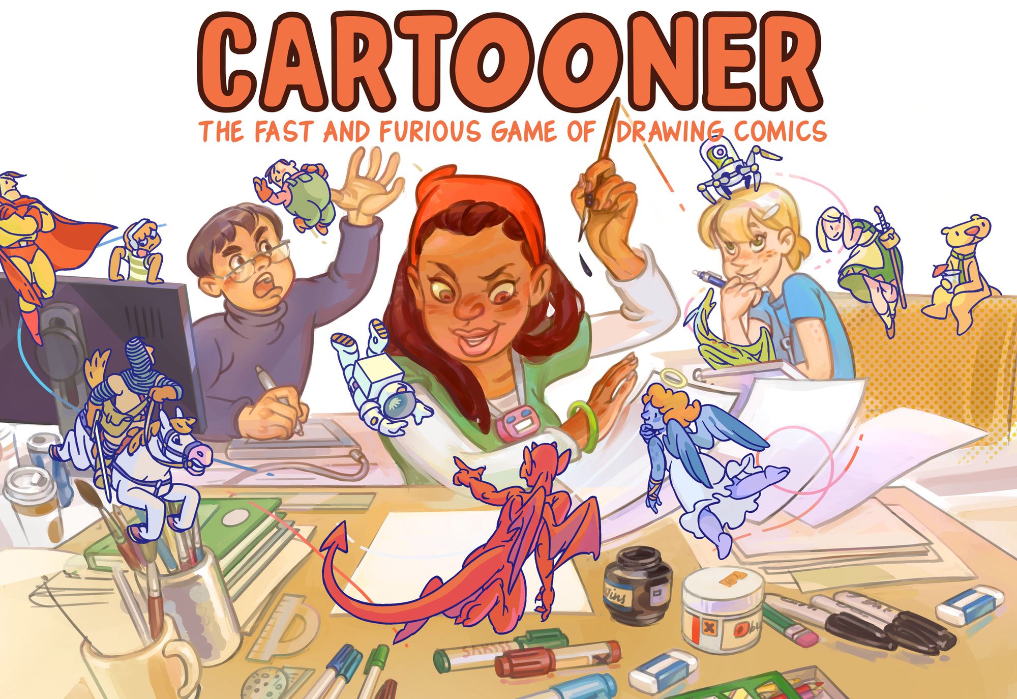Cartooner: The Fast & Furious Game of Drawing Comics doboz