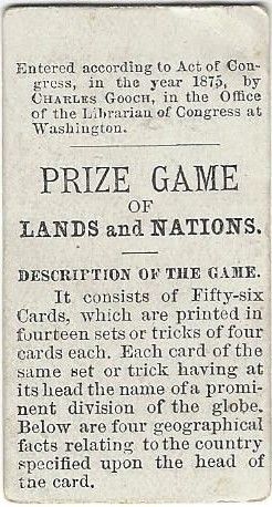 The Prize Game of Lands and Nations box art