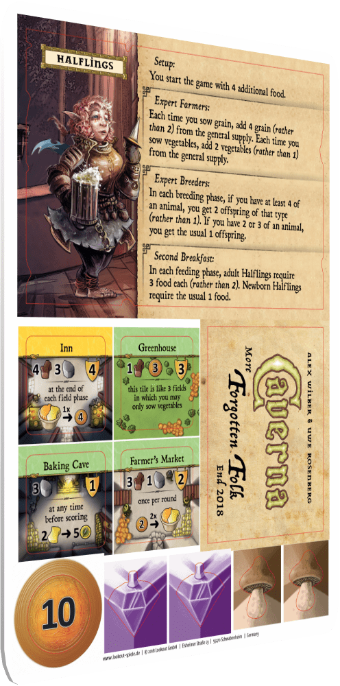 Caverna: The Forgotten Folk – Halflings promo box art