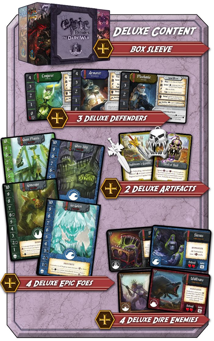 Tiny Epic Defenders: The Dark War – Kickstarter Deluxe Promo Pack box art