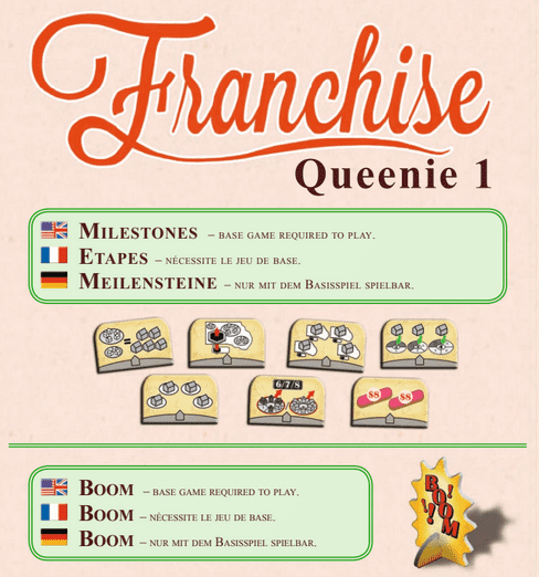 Franchise: Queenie 1 – Milestones & Boom box art