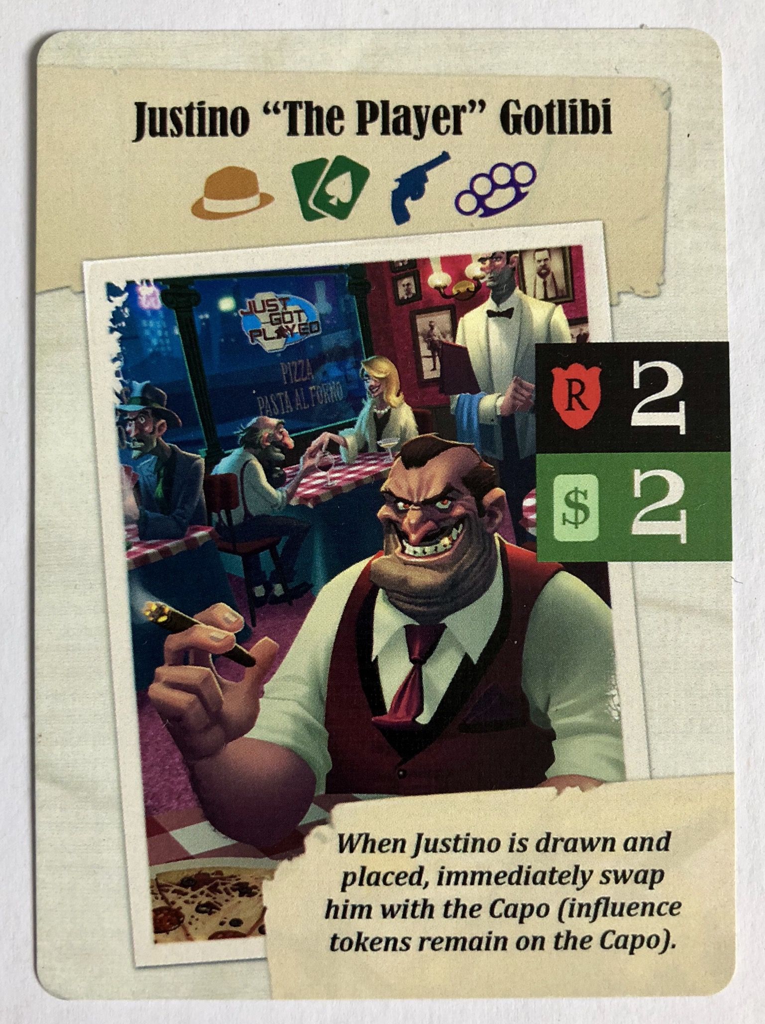 Coperta Nothing Personal: Justino "The Player" Gotlibi Promo Card
