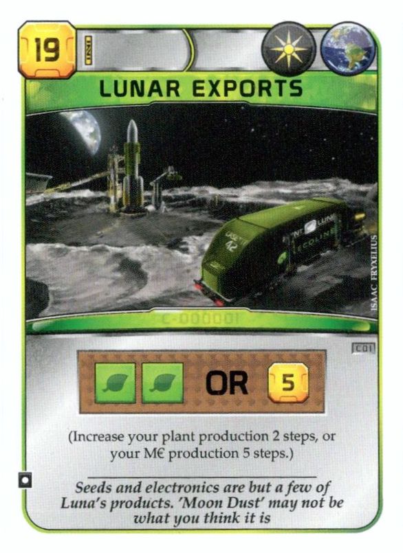Terraforming Mars: Lunar Exports Promo Card box art