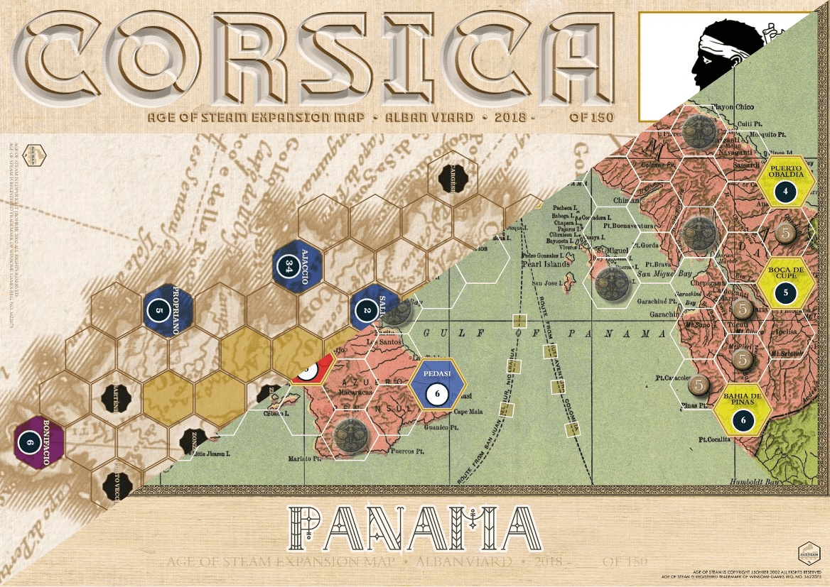 Coperta Age of Steam Expansion: Panama/Corsica