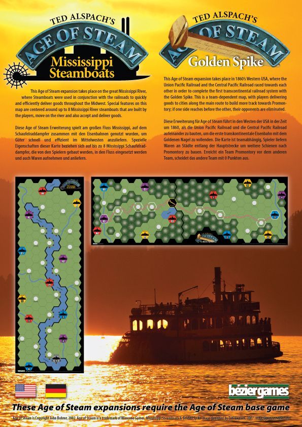 Coperta Age of Steam Expansion: Mississippi Steamboats / Golden Spike