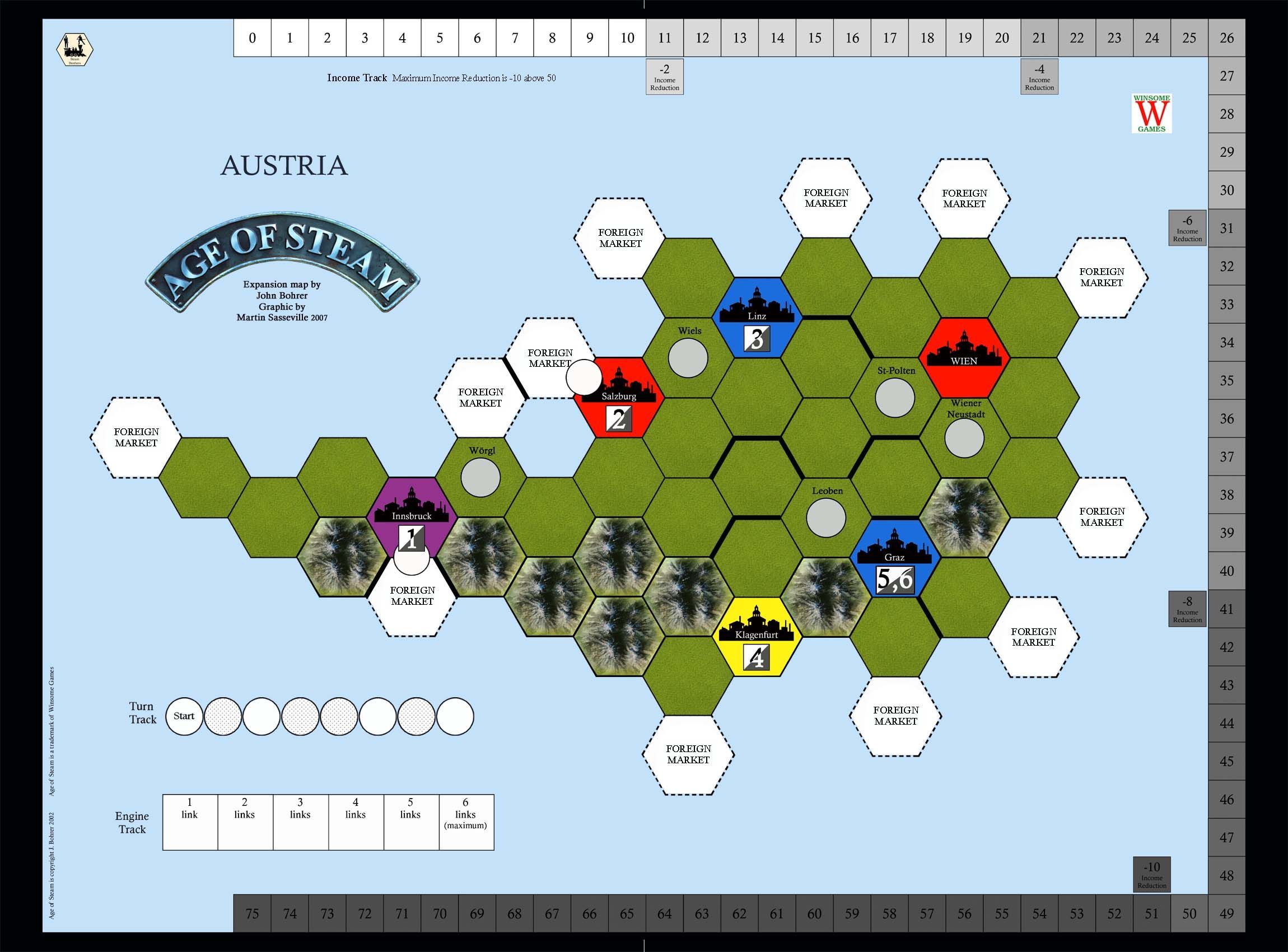 Coperta Age of Steam Expansion: Austria & India