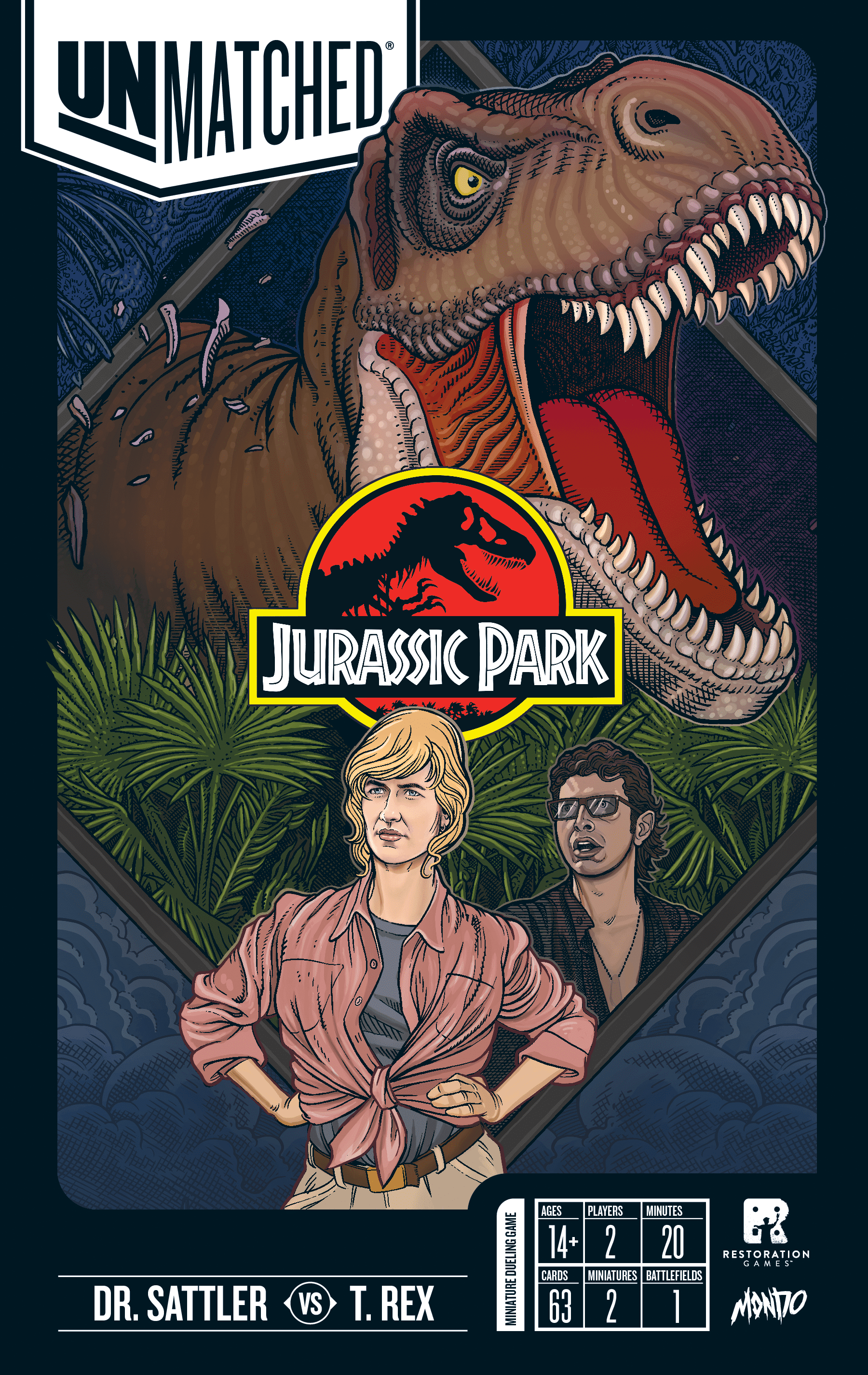 Unmatched: Jurassic Park – Dr. Sattler vs. T. Rex box art