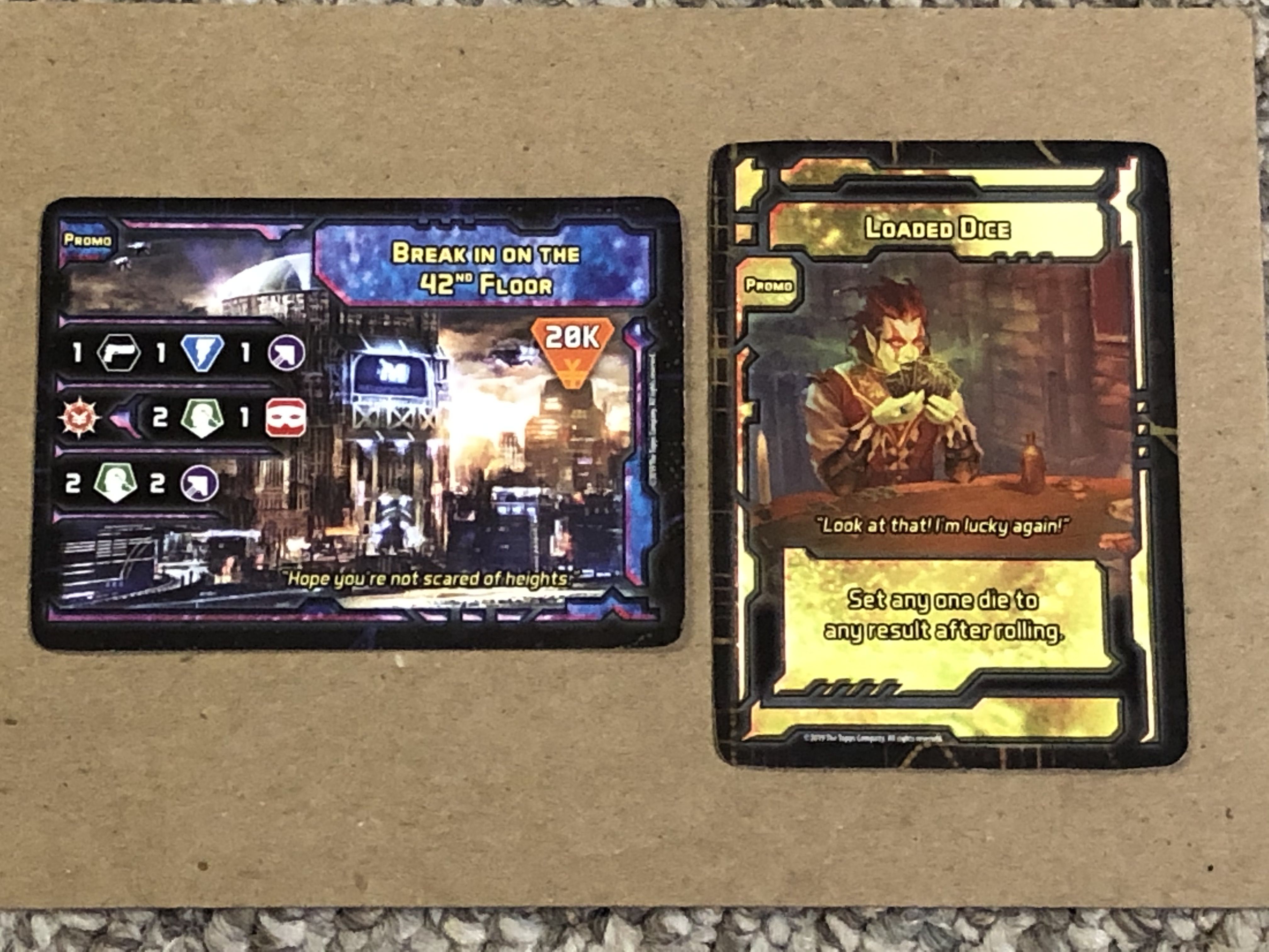 Shadowrun: Sprawl Ops – Dice Tower Kickstarter 2019 Promo Cards box art