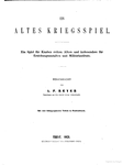 Ein Altes Kriegsspiel