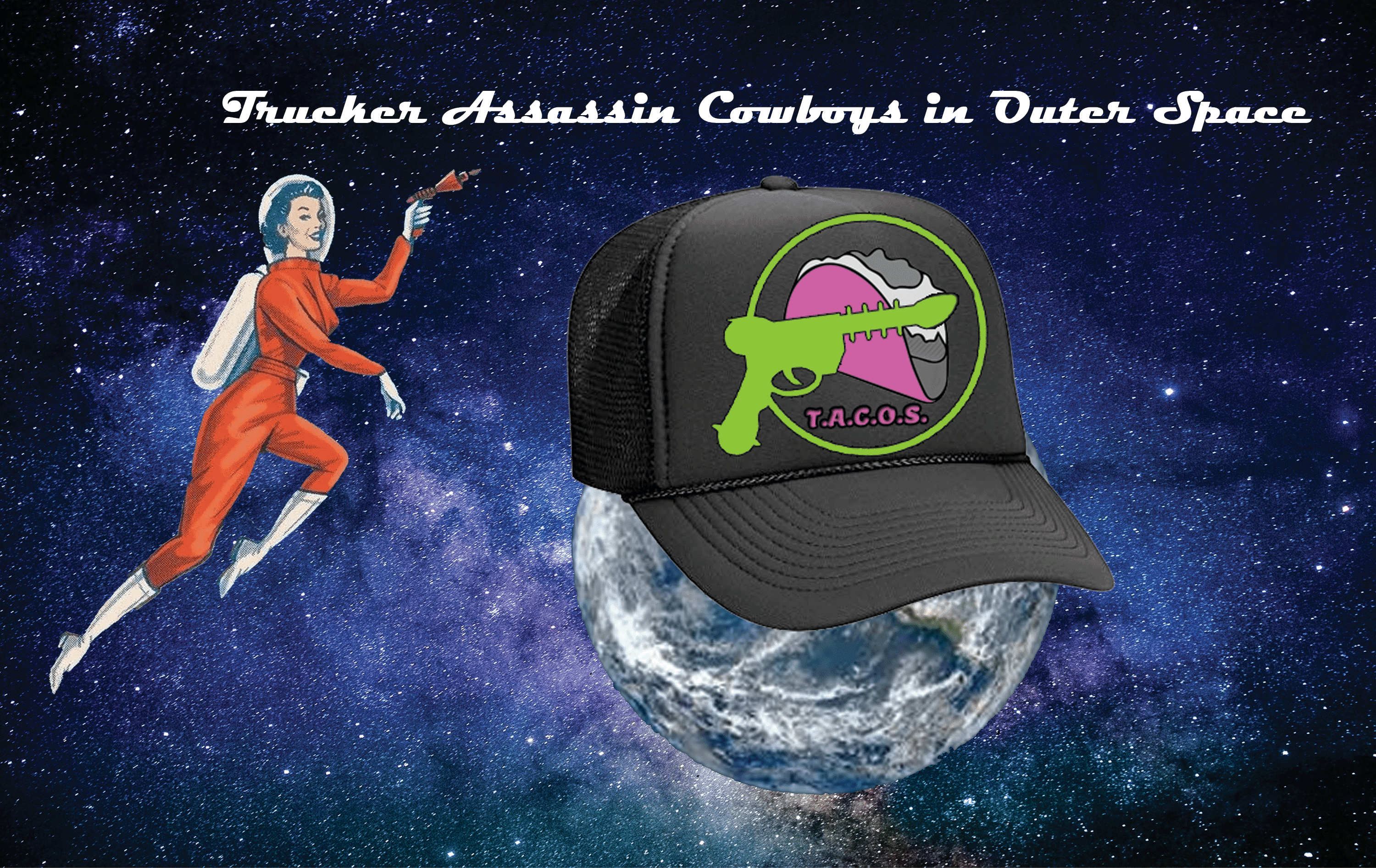T.A.C.O.S. (Trucker Assassin Cowboys in Outer Space) box art