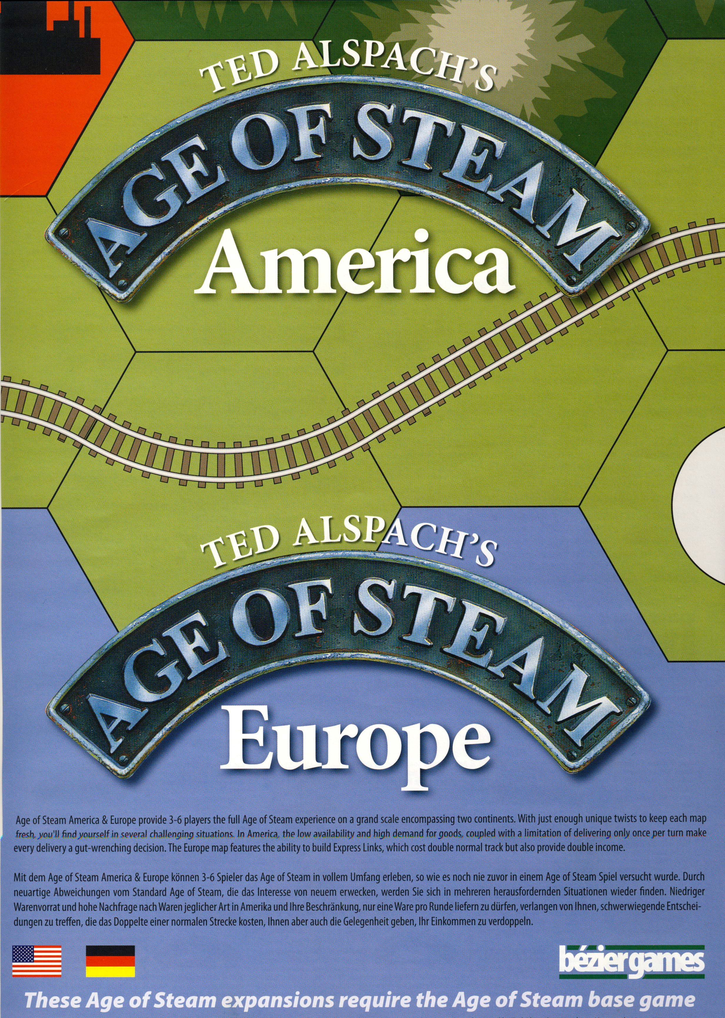 Coperta Age of Steam Expansion: America / Europe