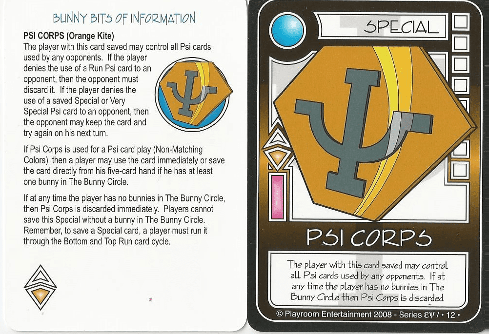 Coperta Killer Bunnies and the Quest for the Magic Carrot: Psi Corps Promo Card