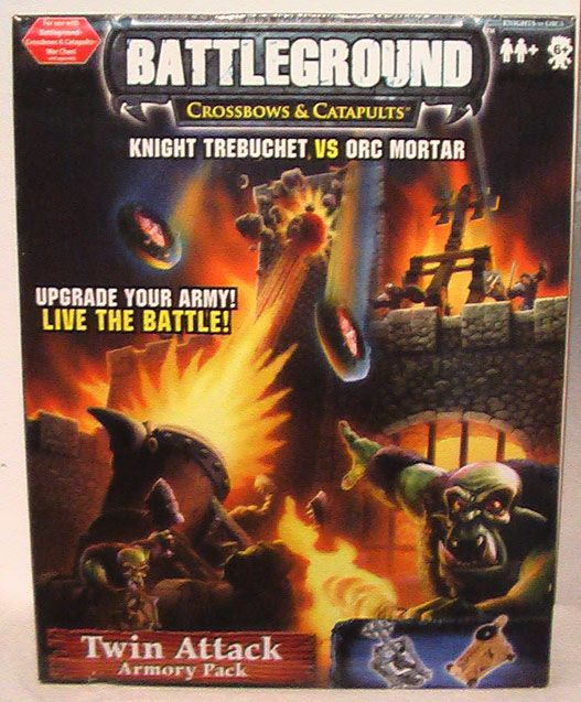 Battleground: Crossbows & Catapults – Twin Attack Armory Pack: Knight Trebuchet vs. Orc Mortar doboz