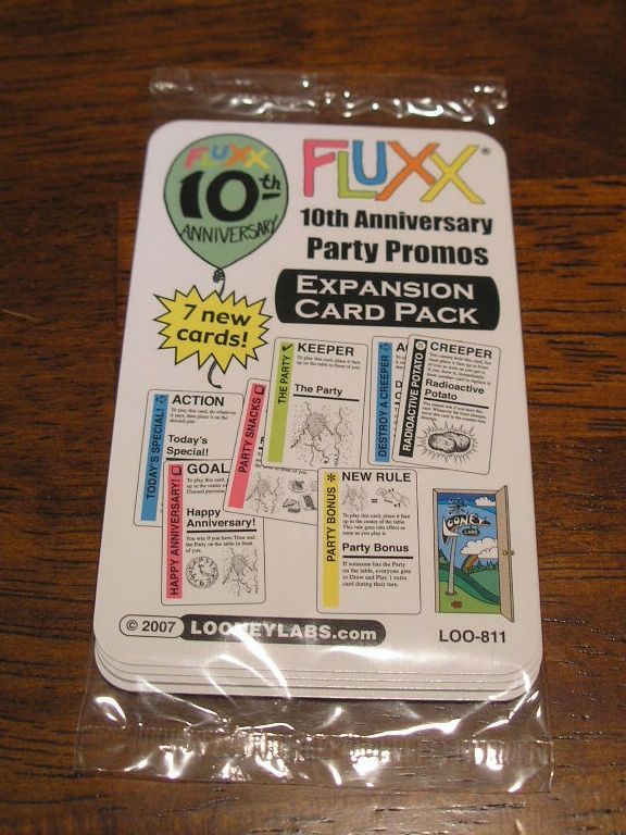 Fluxx: 10th Anniversary Party Promos – Expansion Card Pack box art