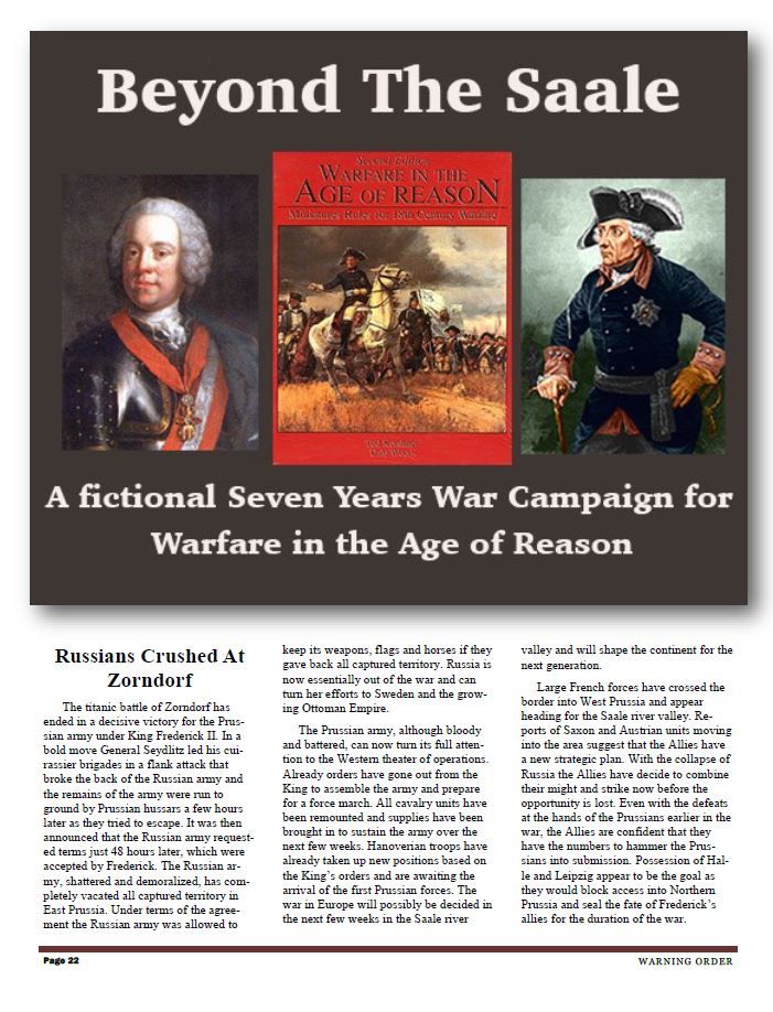 Beyond the Saale: A Fictional Seven Years War Campaign box art