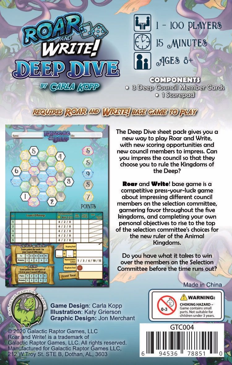 Roar and Write!: Deep Dive box art