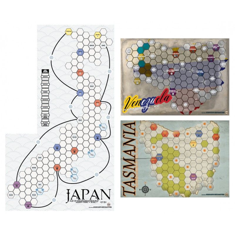 Age of Steam Expansion: Japan/Venezuela/Tasmania box art