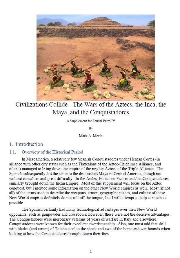 Civilizations Collide: The Wars of the Aztecs, the Inca, the Maya, and the Conquistadores – A Supplement for Feudal Patrol doboz