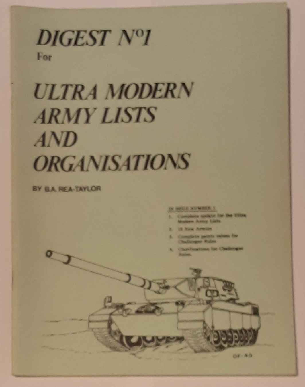 Digest No. 1 for Ultra Modern Army Lists and Organisations box art