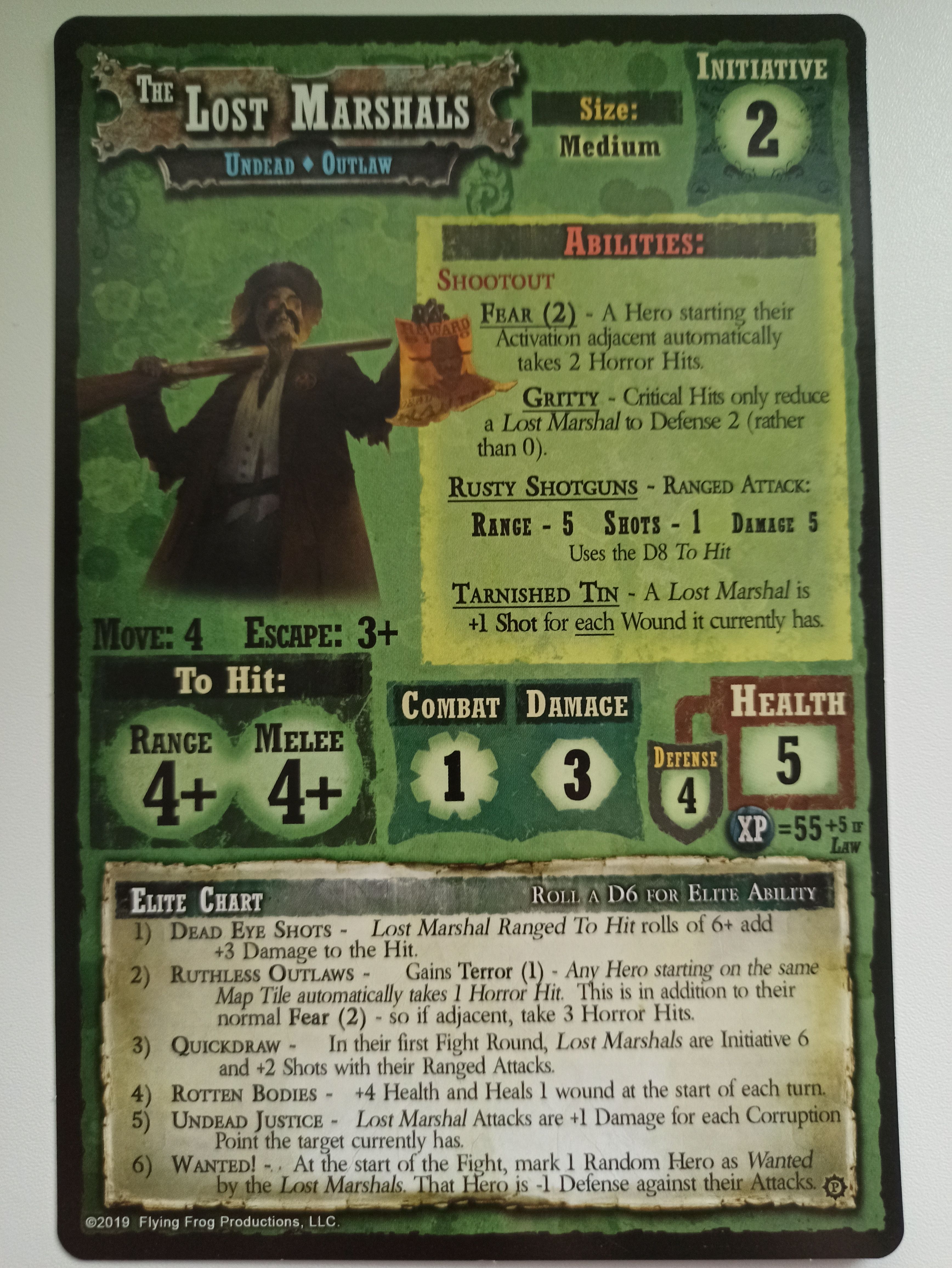 Coperta Shadows of Brimstone: Undead Outlaws and Undead Gunslinger Deluxe Enemy Pack – The Lost Marshals Enemy Record Sheet