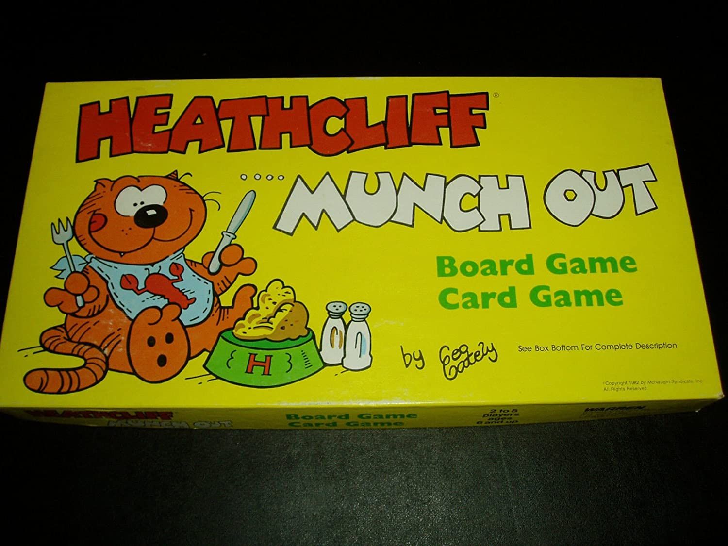 Heathcliff .... Munch Out Board Game Card Game doboz