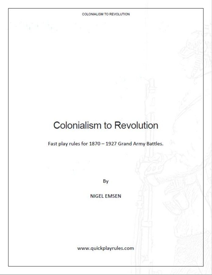 Colonialism to Revolution: Fast Play Rules for 1870-1927 Grand Army Battles box art