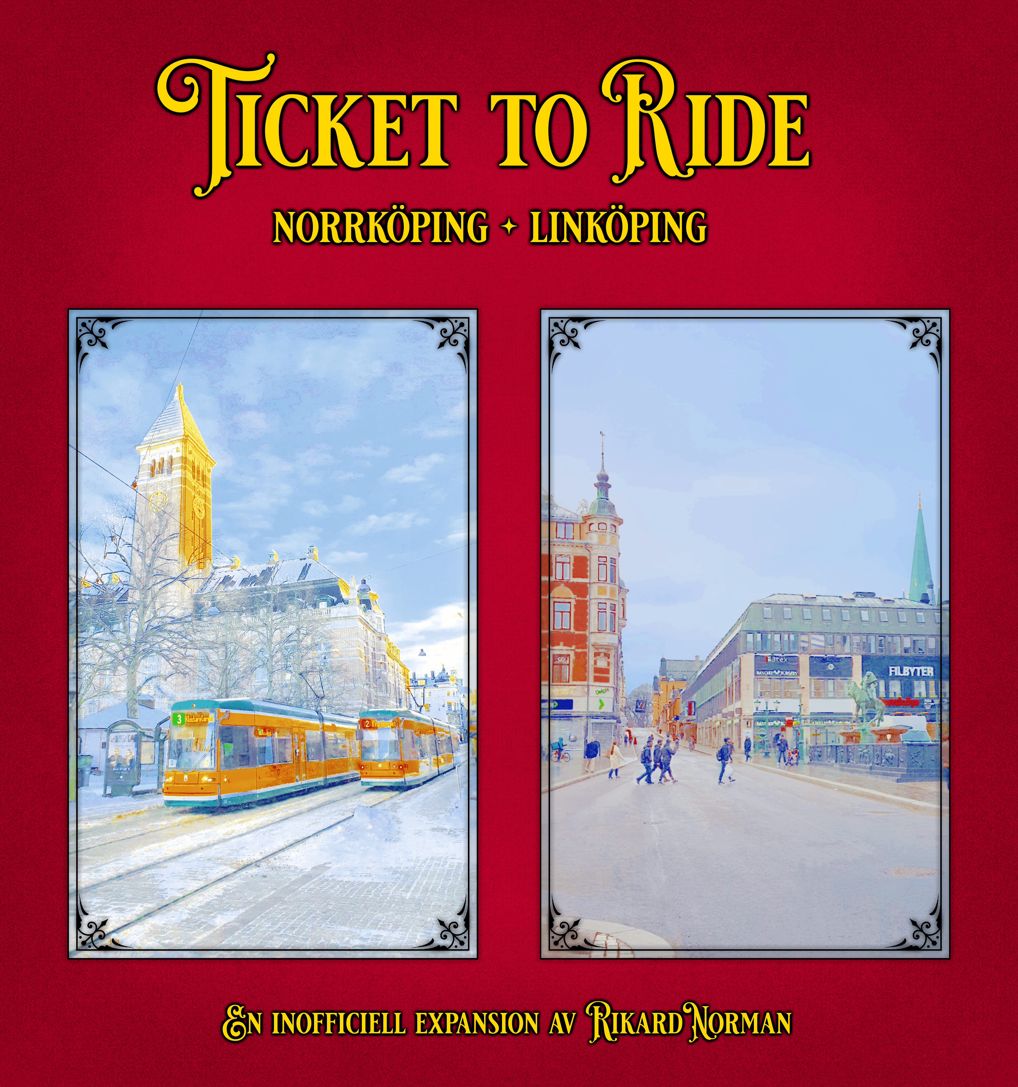 Norrköping/Linköping (fan expansion for Ticket to Ride) box art