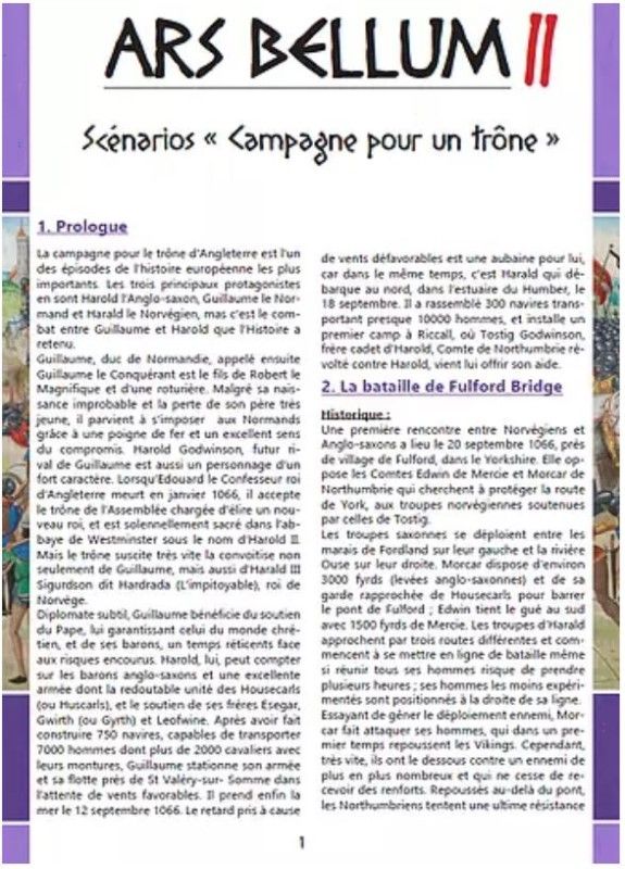 Ars Bellum II: Scénarios "Campagne pour un trône" doboz
