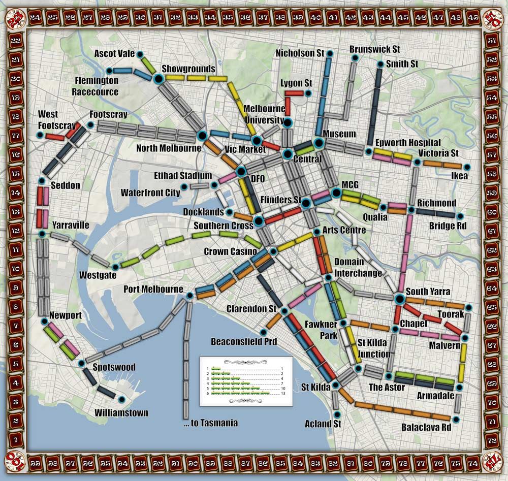 Melbourne (fan expansion for Ticket to Ride) box art