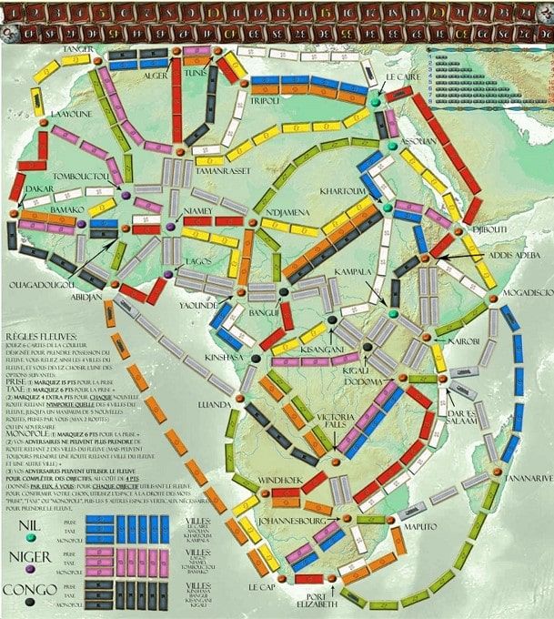 Coperta Rivers of Africa (fan expansion for Ticket to Ride)
