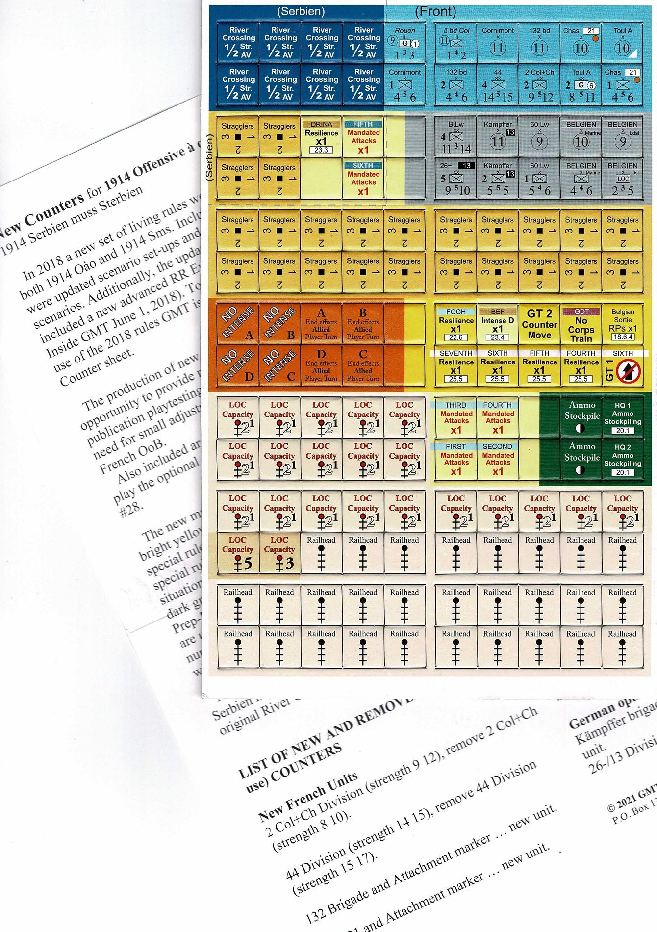 Coperta Expansion counters and rules for Michael Resch's 1914OaO and 1914SmS games