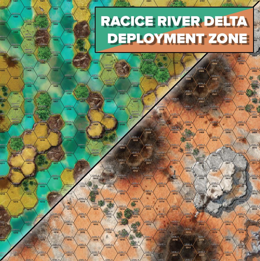 BattleTech: Racice River Delta/Deployment Zone Battlemat box art