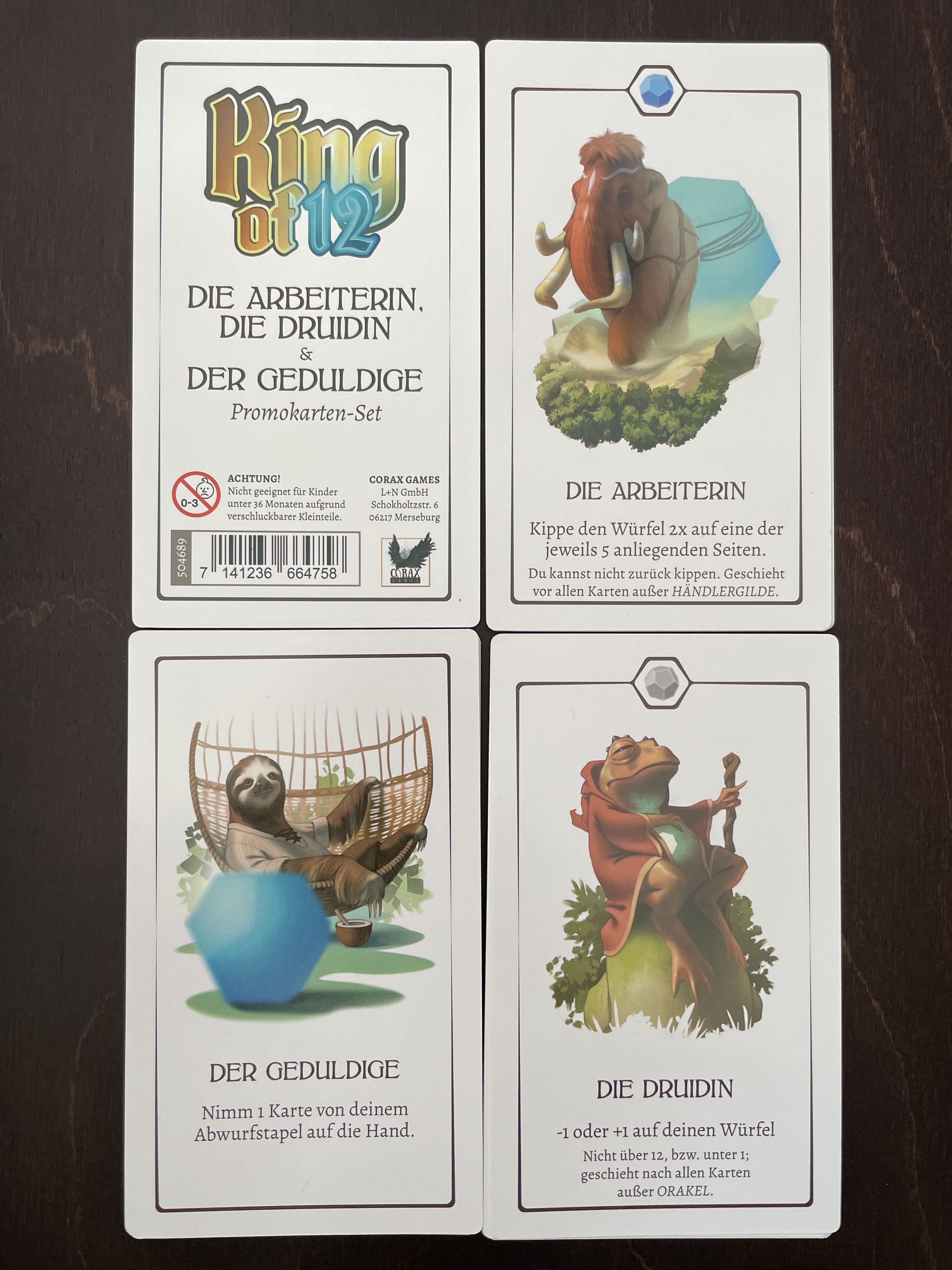 Coperta King of 12: die Arbeiterin, die Druidin & der Geduldige promo cards