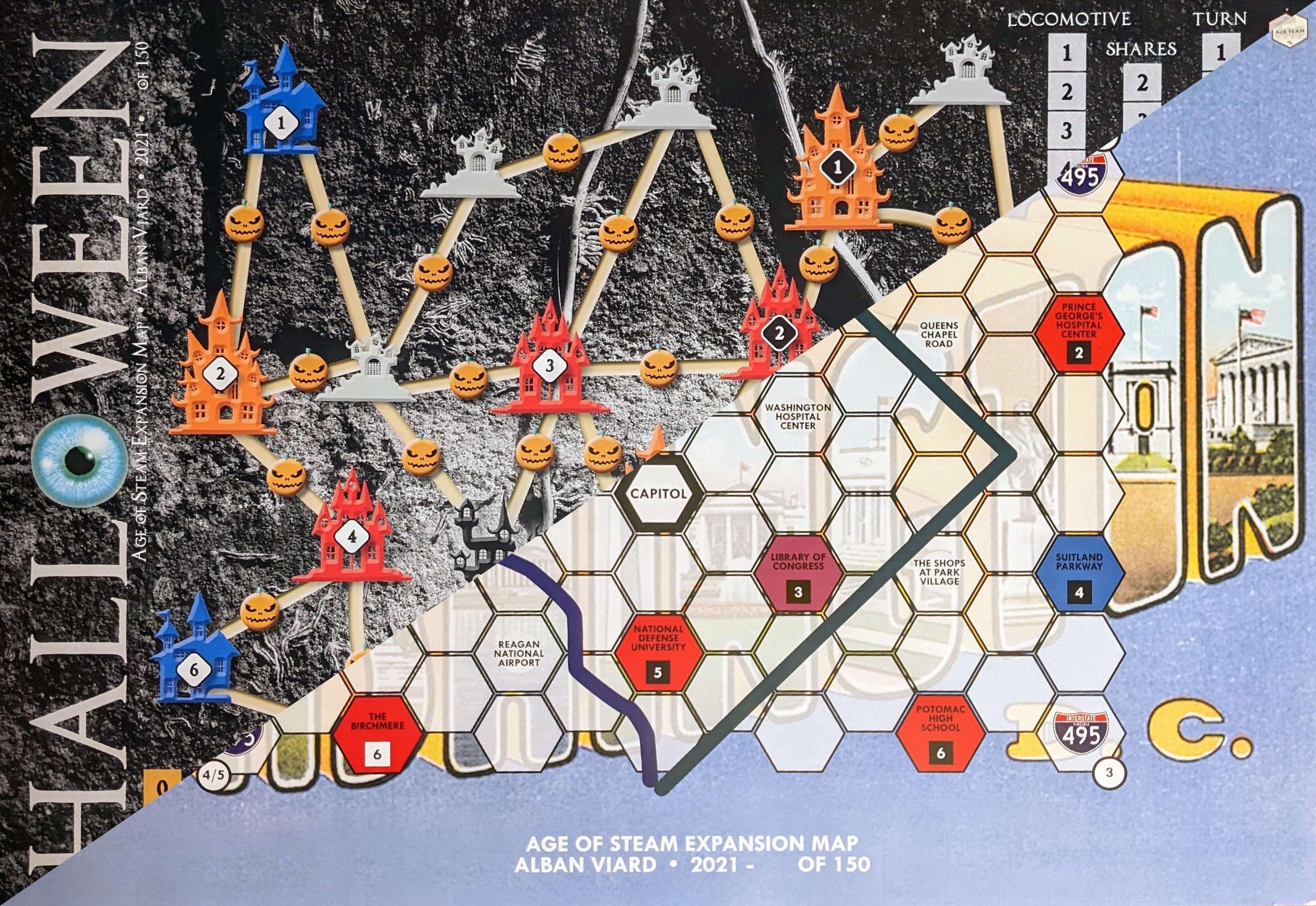 Age of Steam Expansion: Halloween & Washington DC box art