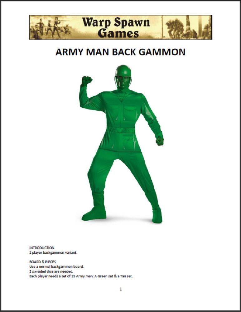 Coperta Army Man Backgammon