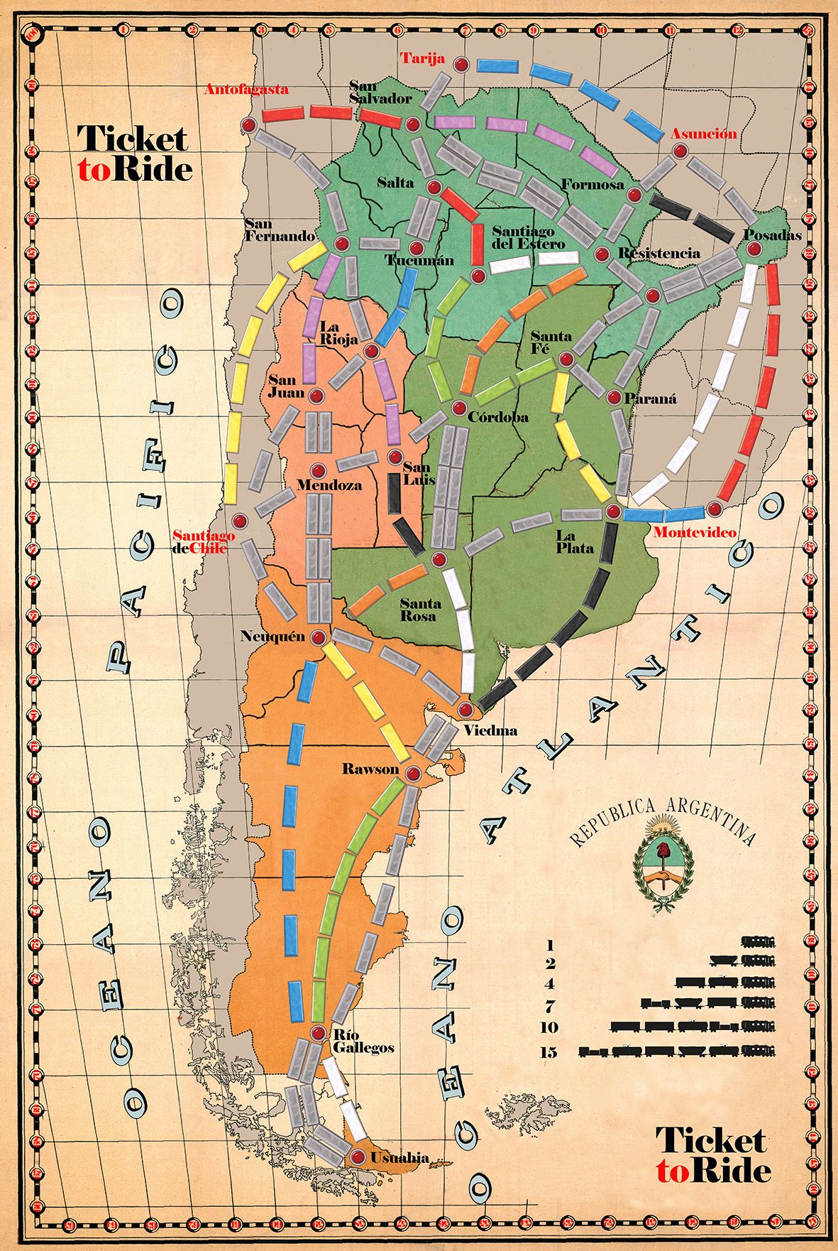 Argentina (fan expansion for Ticket to Ride) doboz