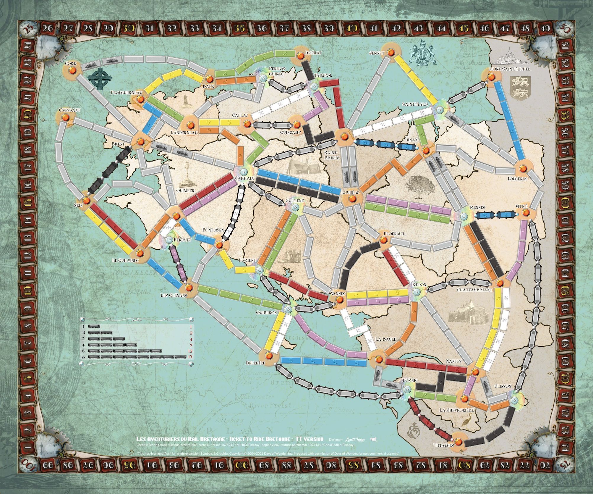 Bretagne TT Version (fan expansion for Ticket to Ride) box art