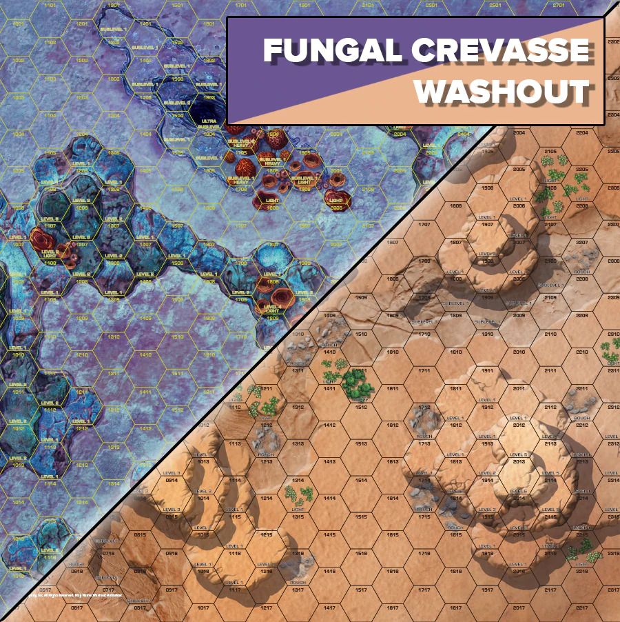 BattleTech: Alien Worlds – Fungal Crevasse/Washout Battlemat box art