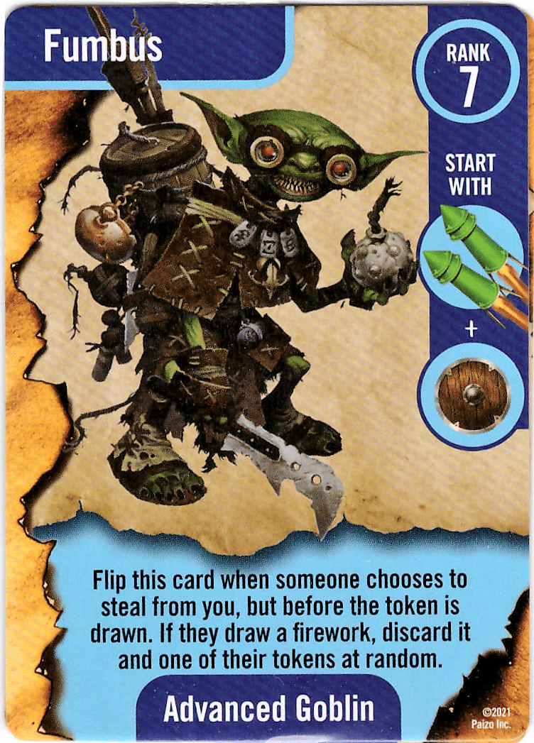 Goblin Firework Fight: Fumbus Promo Card doboz