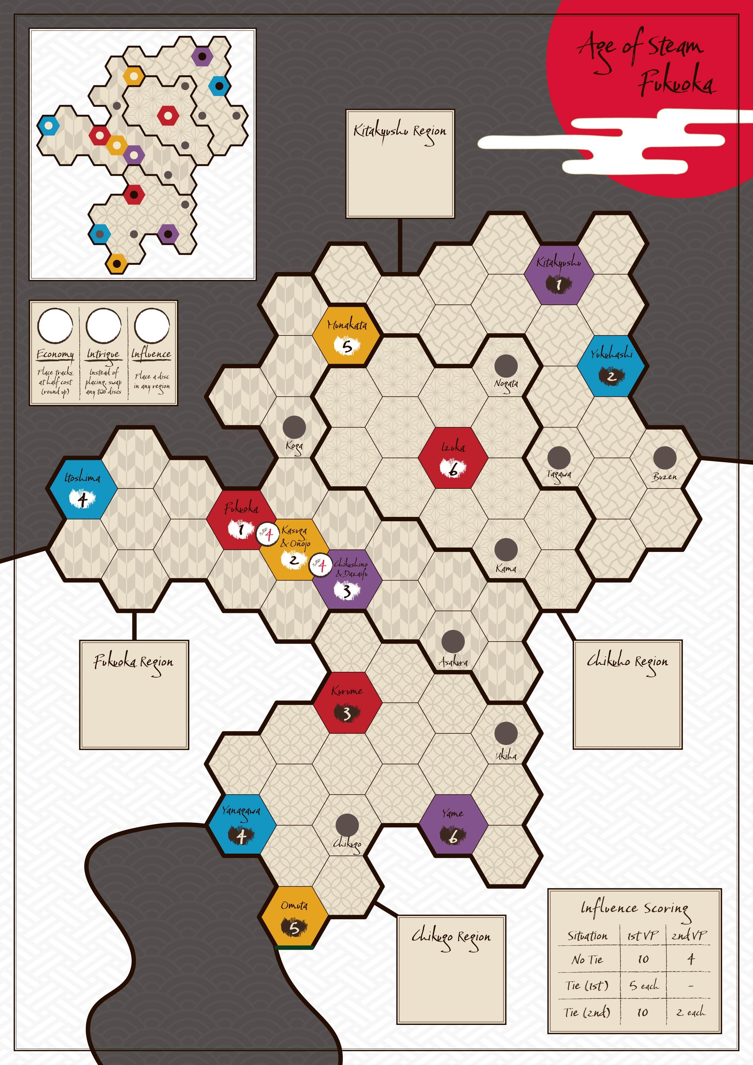 Fukuoka (fan expansion for Age of Steam) box art