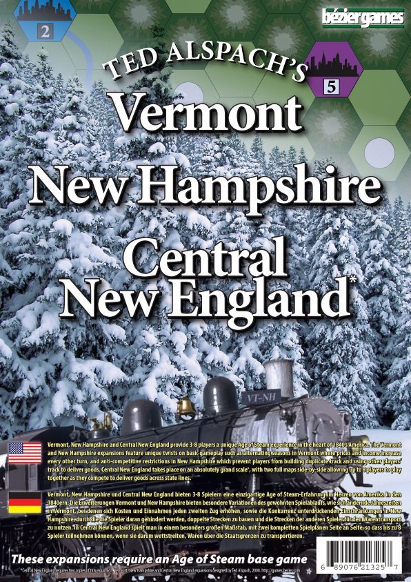 Age of Steam Expansion: Vermont, New Hampshire & Central New England box art