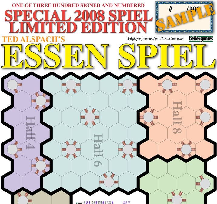 Age of Steam Expansion: Special 2008 Spiel Limited Edition – Essen Spiel & Secret Blueprints of Steam Plan #3 doboz