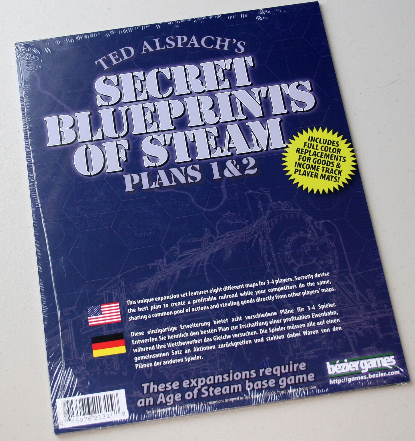 Age of Steam Expansion: Secret Blueprints of Steam Plans 1 & 2 box art
