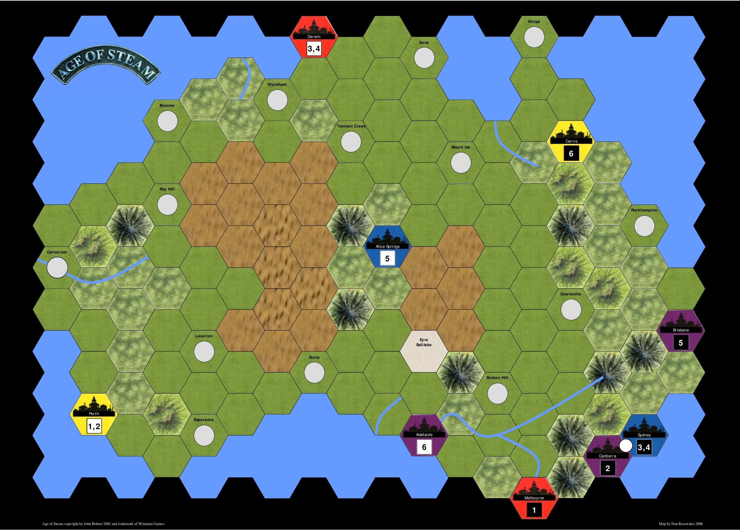 Australia (fan expansion for Age of Steam) doboz