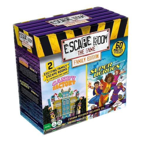 Escape Room: The Game – Family Edition: Candy Factory and Super Heroes doboz
