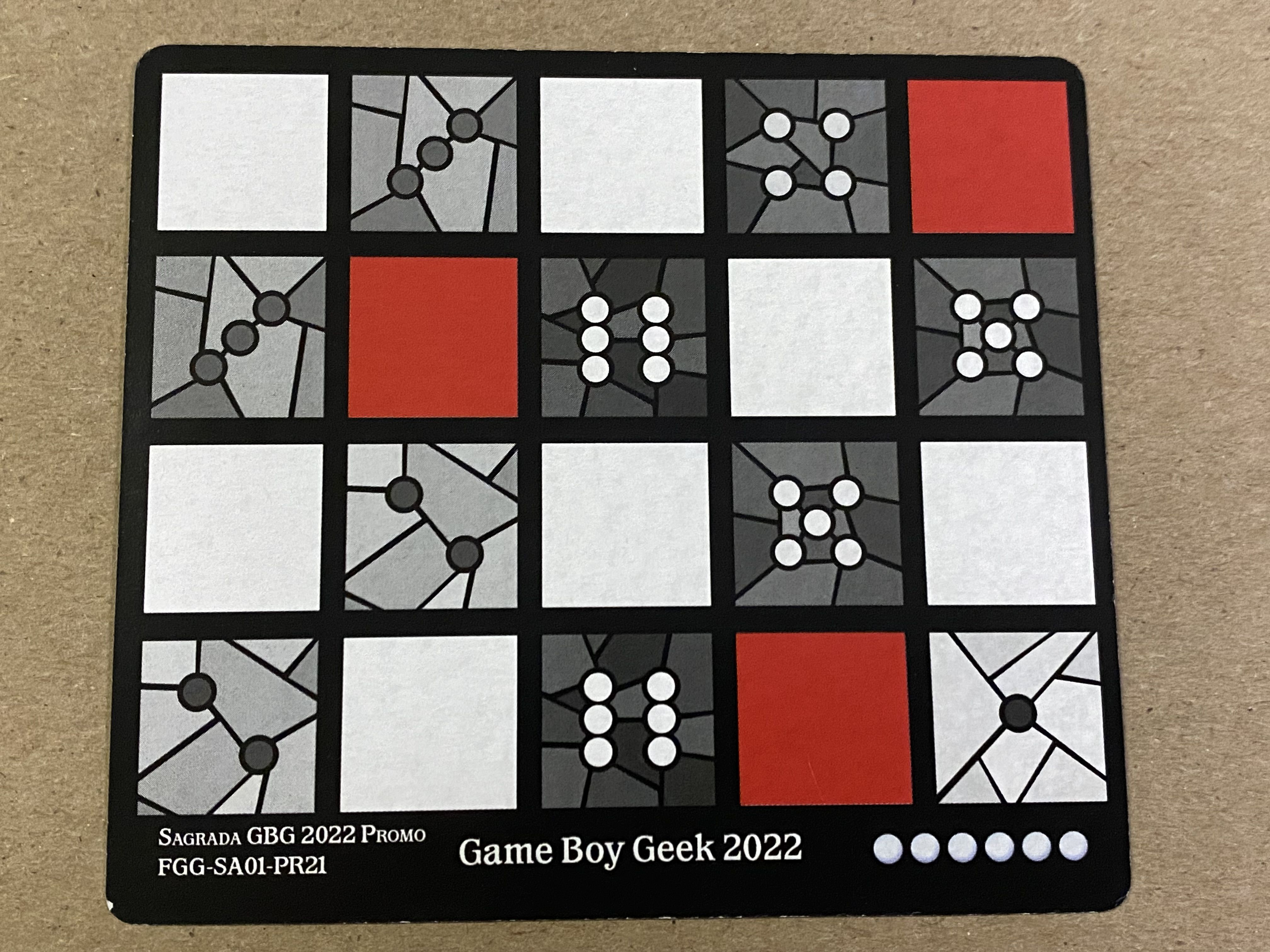 Sagrada: Promo 21 – Game Boy Geek 2022 Window Pattern Card box art