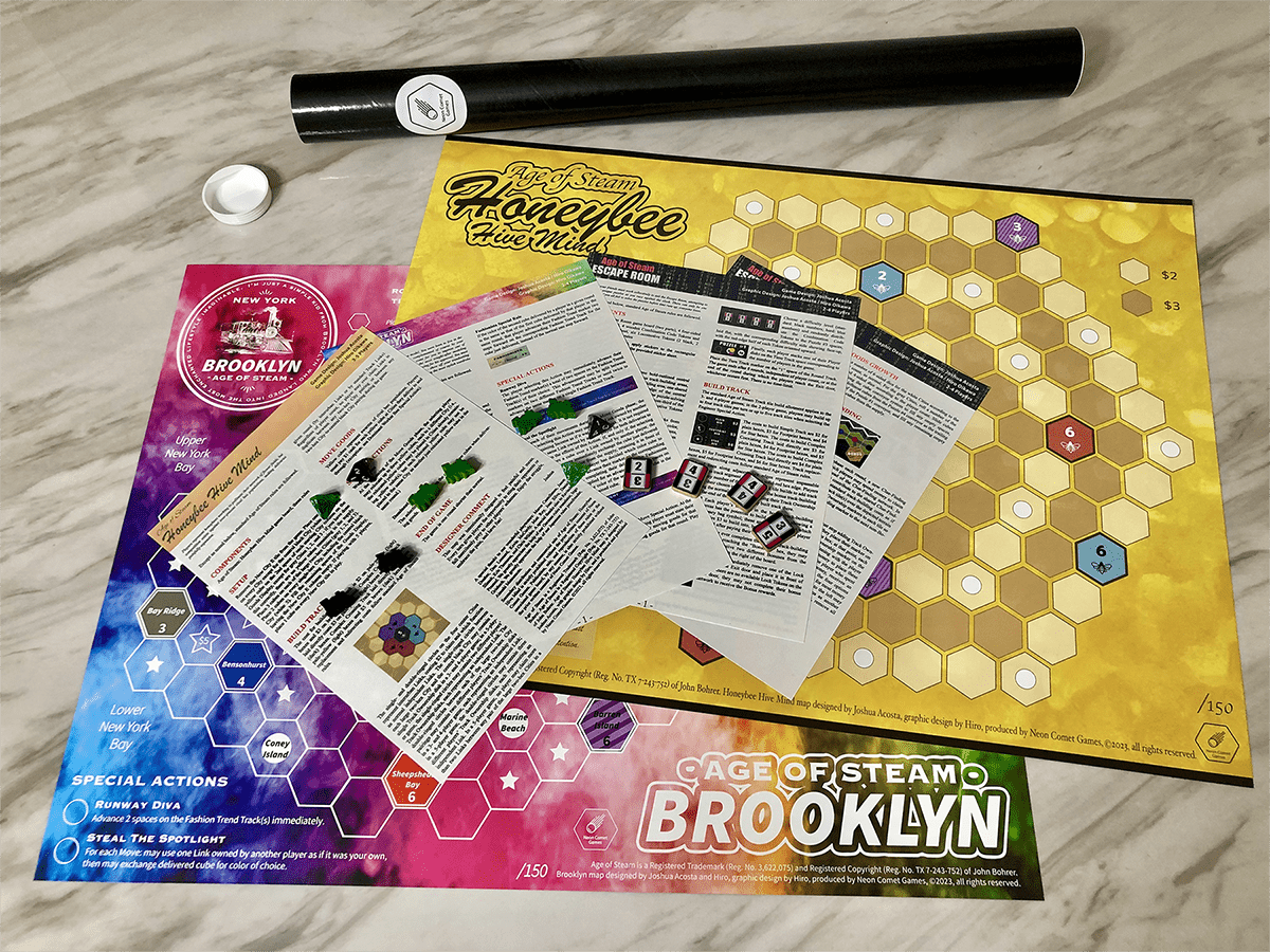 Coperta Age of Steam Expansion: Honeybee Hive Mind, Brooklyn & Escape Room