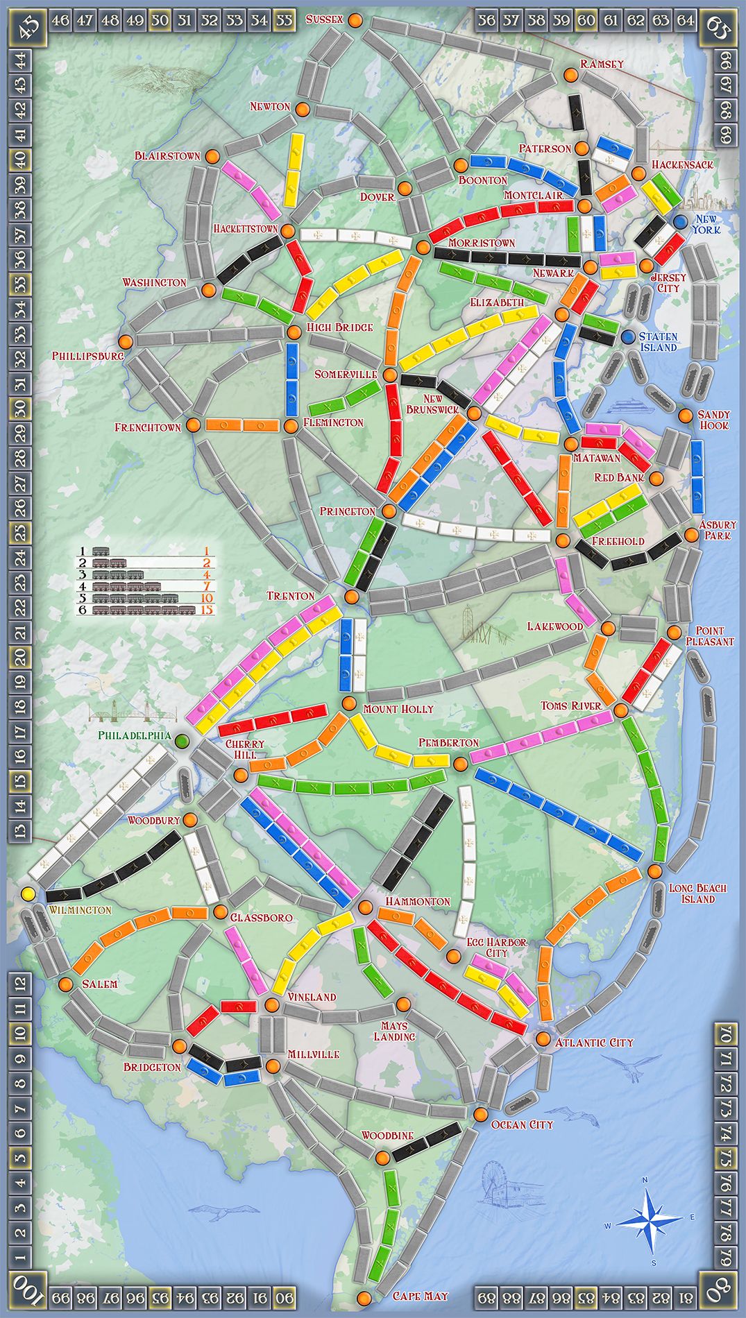 New Jersey (fan expansion for Ticket to Ride) doboz