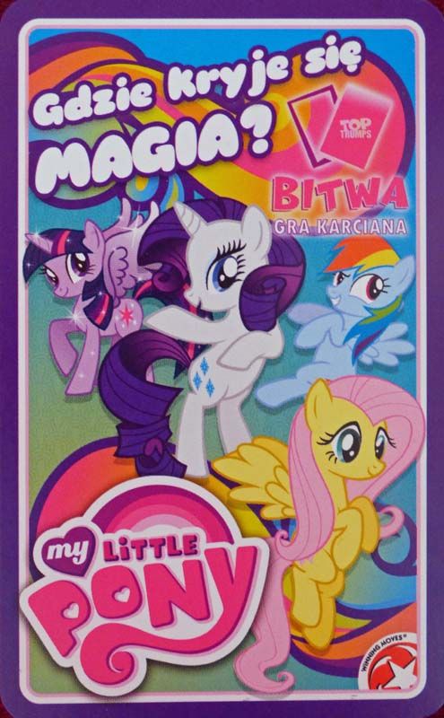 Gdzie ktyje się magia? Bitwa, gra karciana: My Little Pony box art