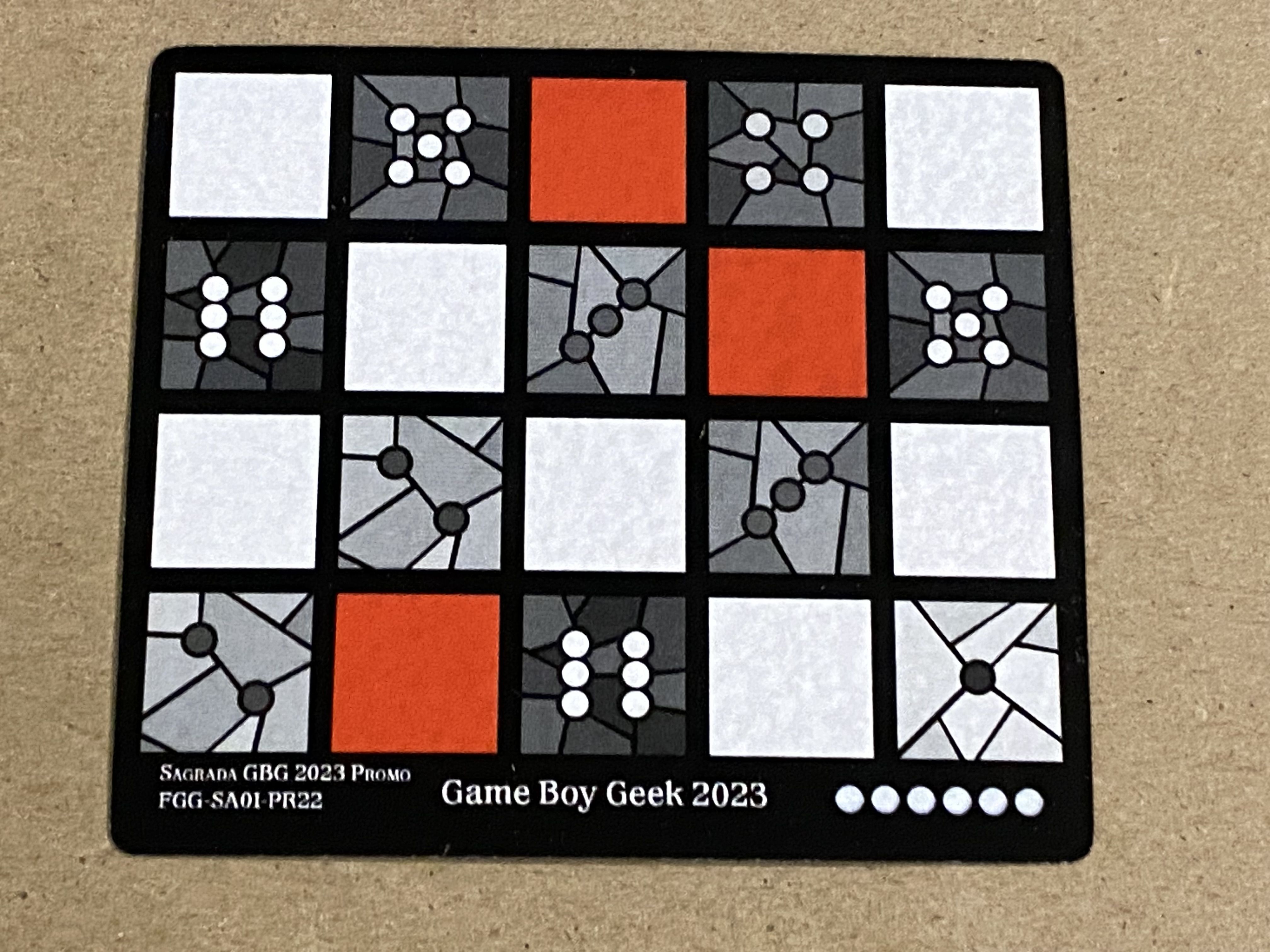 Sagrada: Promo 22 – Game Boy Geek 2023 Window Pattern Card box art